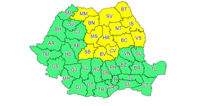 Gerul cuprinde România Februarie. Cod galben de ninsori și viscol în 13 județe. Vor fi -25 de grade